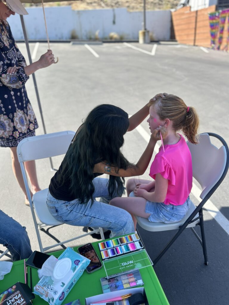 Face painting at the market