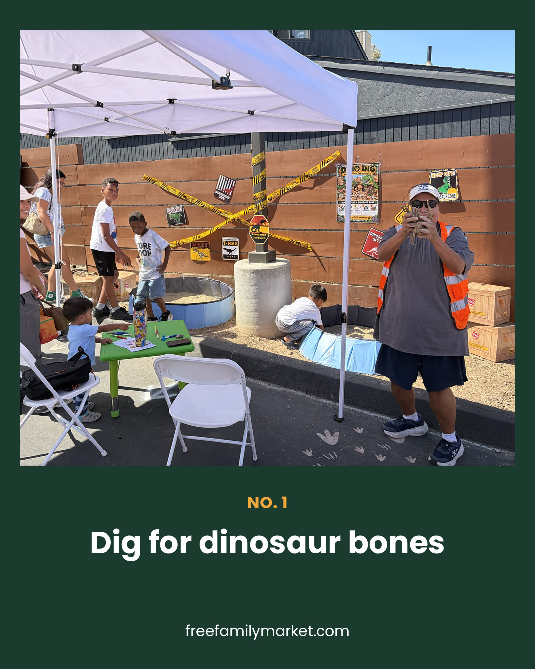 Kids digging for dinosaur bones